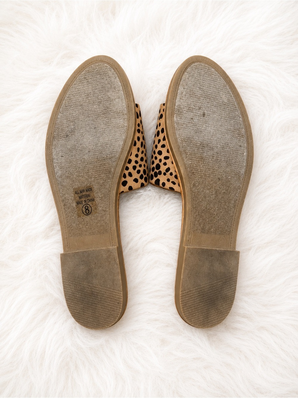 Soda Leopard Print Slide‎ Sandals Size 8 | Cheetah Animal Print Flat Slides - Picture 3 of 3